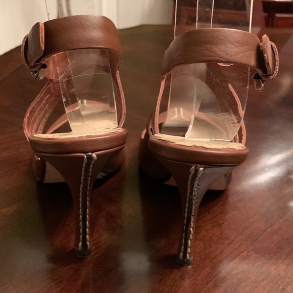 Max Studio Tyson Brown Fine Leather Ankle Strap Dress Shoes. Size 8.5M - Picture 7 of 13